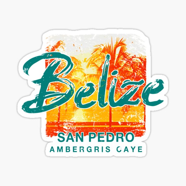 Item preview, Belize Ambergris Caye San Pedro Retro Sunset Vintage designed and sold by IronEcho.