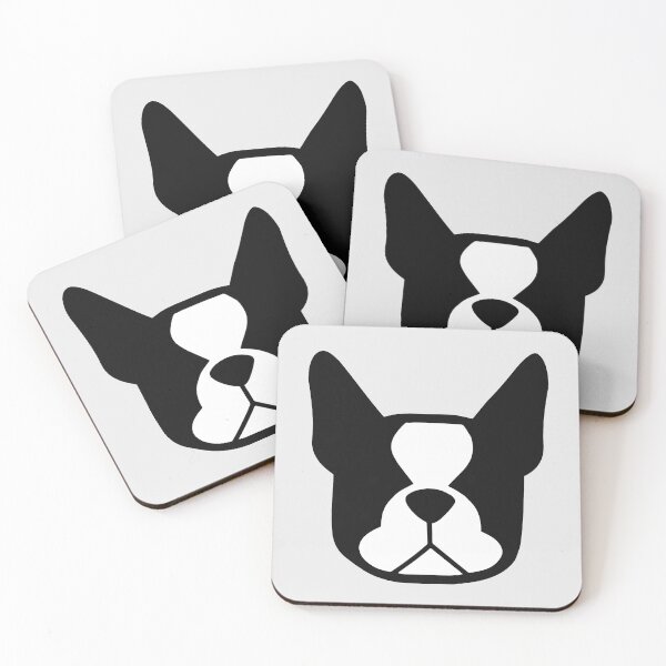 Item preview, Boston Terrier face in black and white - bold Boston silhouette - copyright Smooshface United - Boston Terrier gift designed and sold by smooshfaceutd.