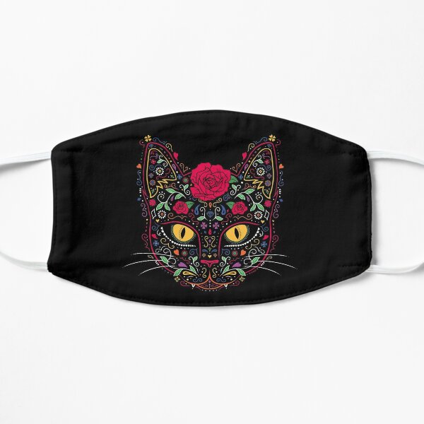 Day of the Dead Kitty Cat Sugar Skull Flat Mask