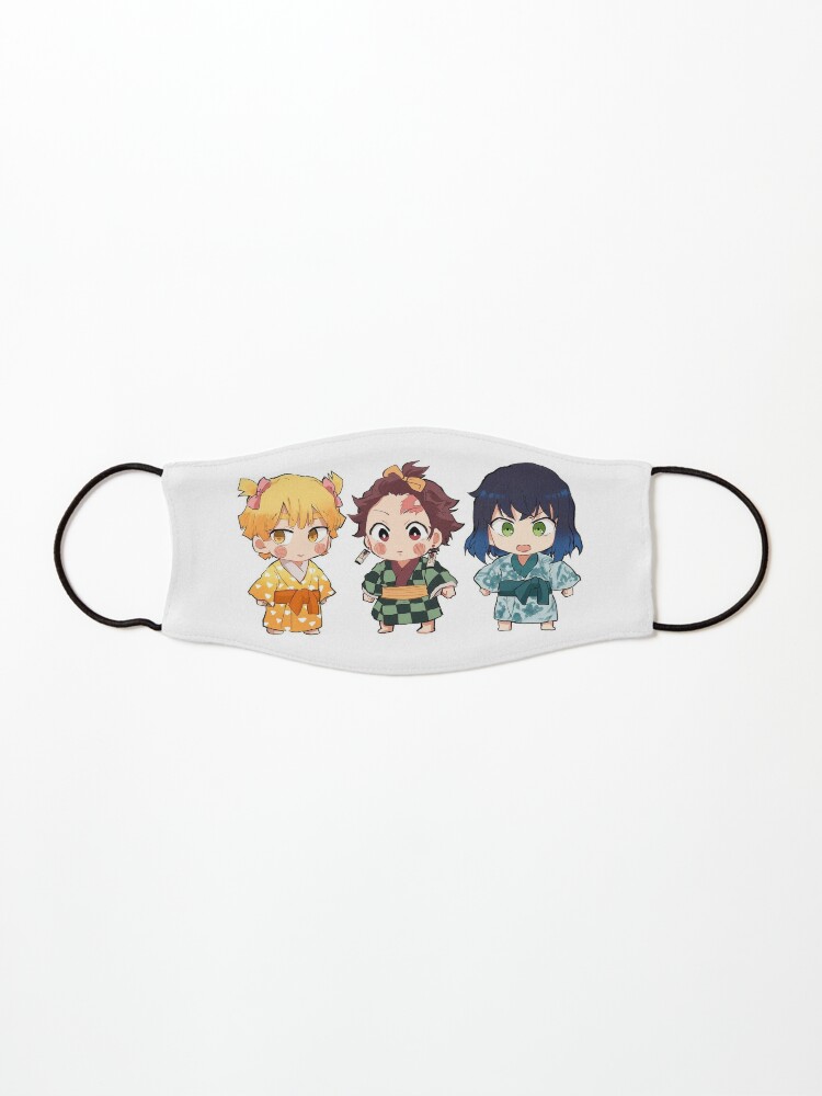 Demon Slayer Kimetsu No Yaiba Chibi Version Zenitsu Agatsuma Inosuke Hashibir And Tanjiro Kamado Mask By Kawaiigaming Redbubble