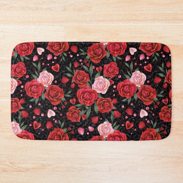 Item preview, Red and Pink Bunches of Roses on black background designed and sold by blayzeink.