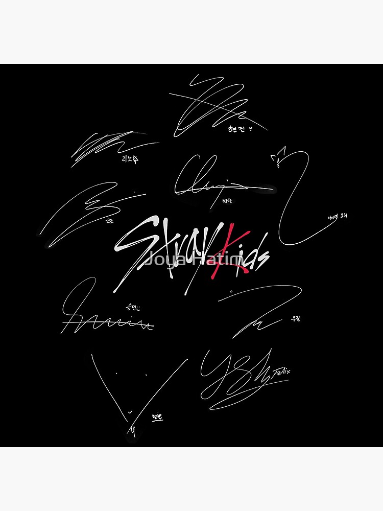 "Stray Kids ot9 Signatures (black)" Poster for Sale by joyahatim