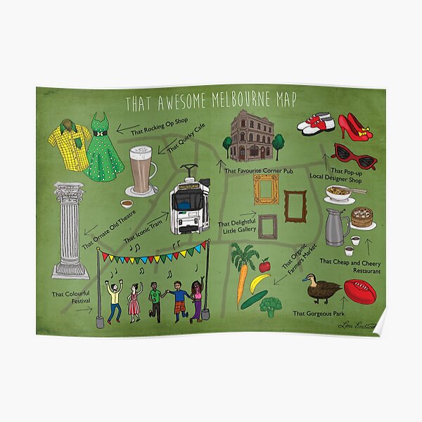 That Awesome Melbourne Map Poster