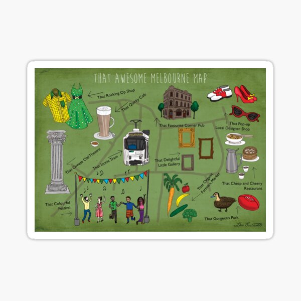 That Awesome Melbourne Map Sticker