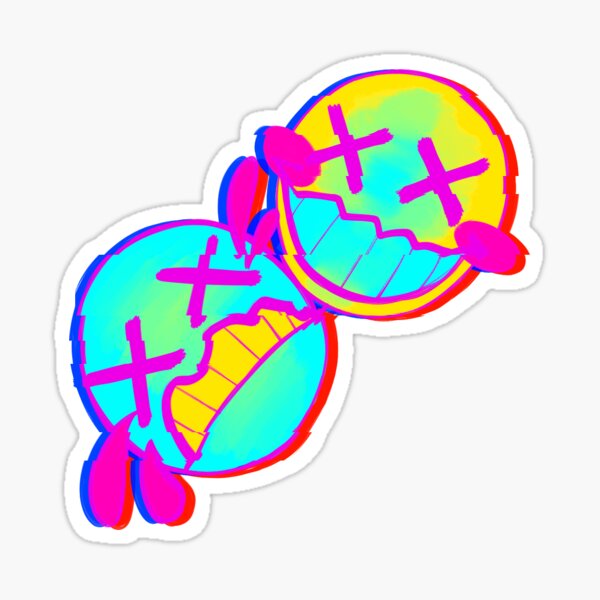 comedy and tragedy glitch effect Sticker