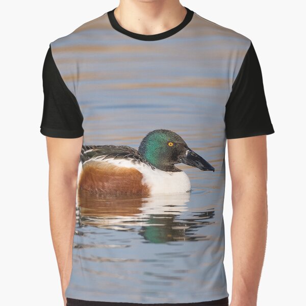 The northern shoveler (Spatula clypeata) Mestolone (male duck) Graphic T-Shirt