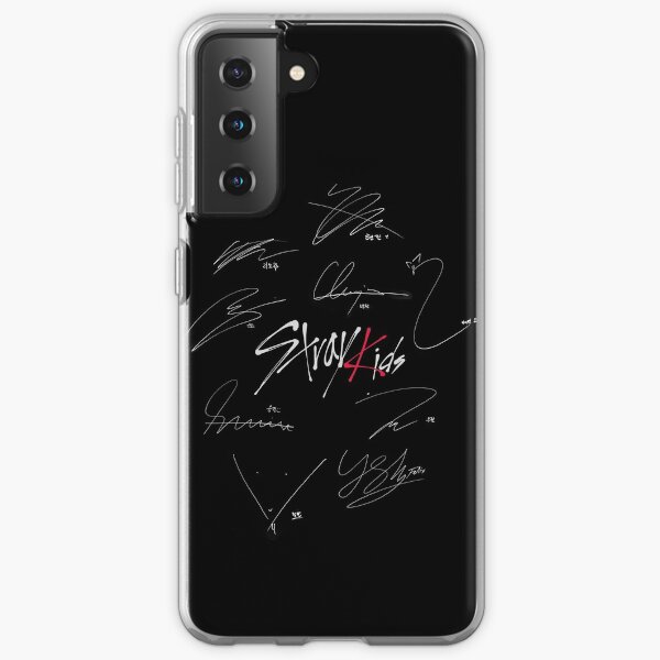 Stray Kids - Logotipo con firmas (negro) Funda blanda para Samsung Galaxy