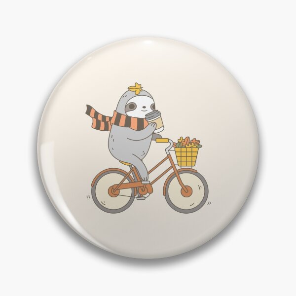 Fall Biking Sloth Pin