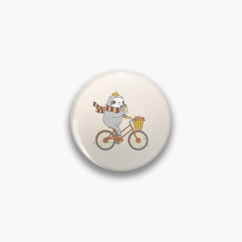 Fall Biking Sloth Pin