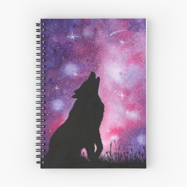 Item preview, Howling Wolf Galaxy Night Sky Watercolor designed and sold by dragonstarart.