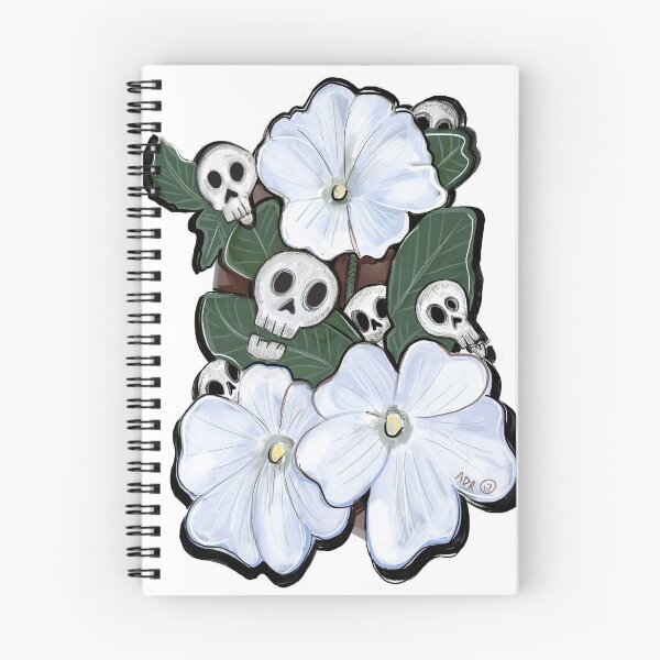 Item preview, White Flowers and Skulls designed and sold by SurlyAmy.