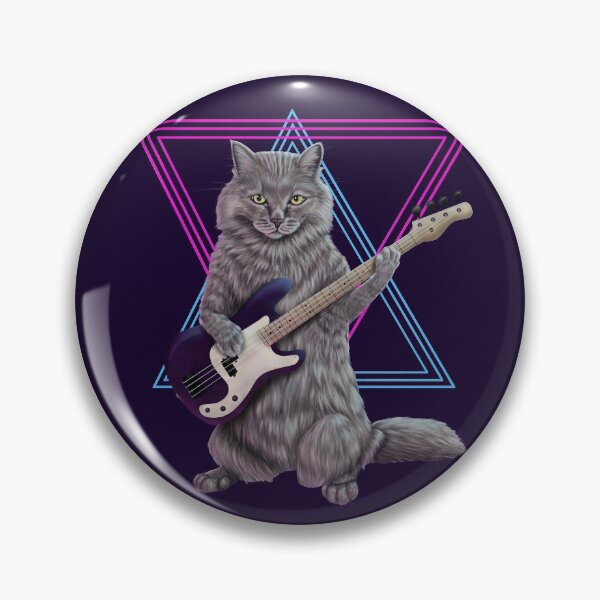 Item preview, Bass Cat- Rock band kitty playing the bass guitar designed and sold by Mehu.