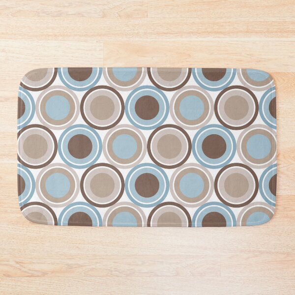 Item preview, Mid Century Circle Pattern - Taupe, Brown, Slate Blue, Denim Blue designed and sold by Elsy's Art.
