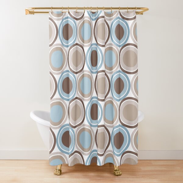 Item preview, Mid Century Circle Pattern - Taupe, Brown, Slate Blue, Denim Blue designed and sold by Elsy's Art.