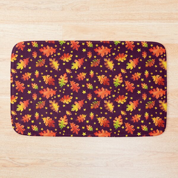 Item preview, Autumn Nights Leaf and Star Watercolor Pattern designed and sold by dragonstarart.