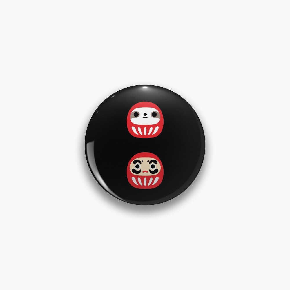 Sloth Daruma Doll Pin