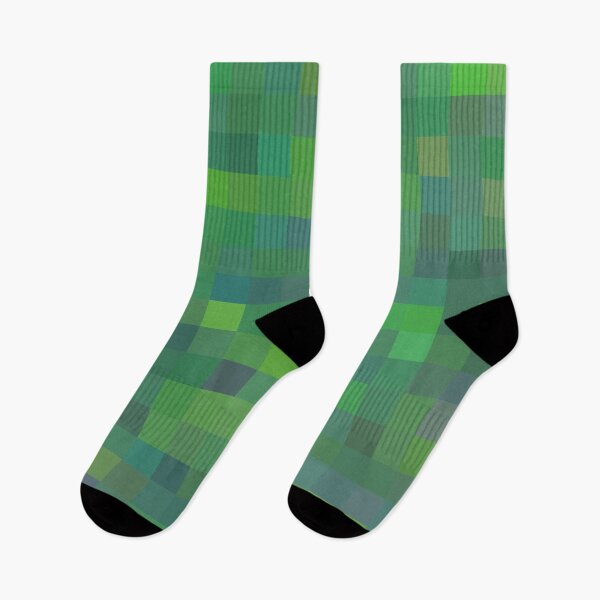 Item preview, geometric square pixel pattern abstract in green and blue designed and sold by Mrvell.