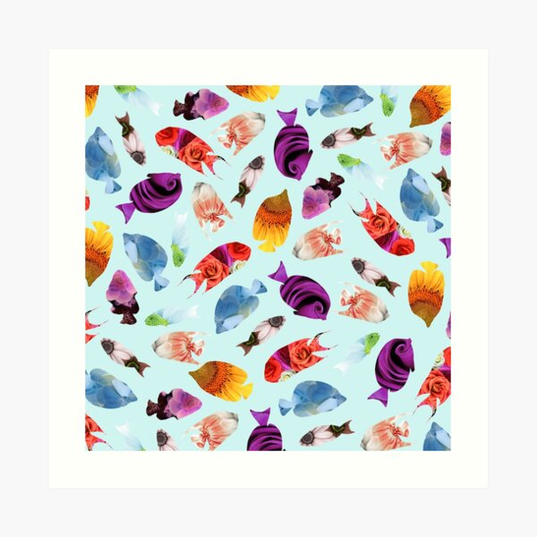 Fish shaped Flowers Art Print