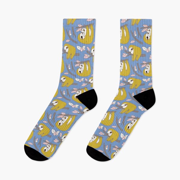 Item preview, Sloth Pattern in Blue designed and sold by Miri-Noristudio.
