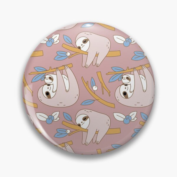 Item preview, Sloth Pattern in Pink  designed and sold by Miri-Noristudio.
