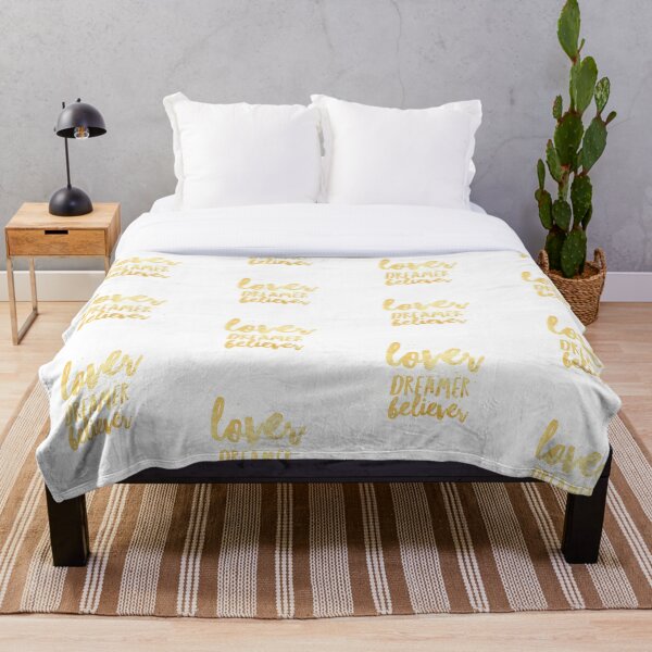LOVER, DREAMER, BELIEVER {gold} Throw Blanket