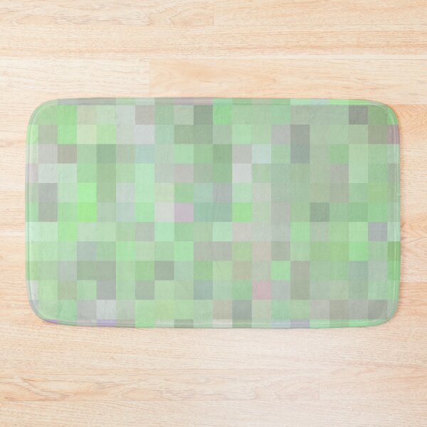 Item preview, geometric square pixel pattern abstract in green and pink designed and sold by Mrvell.