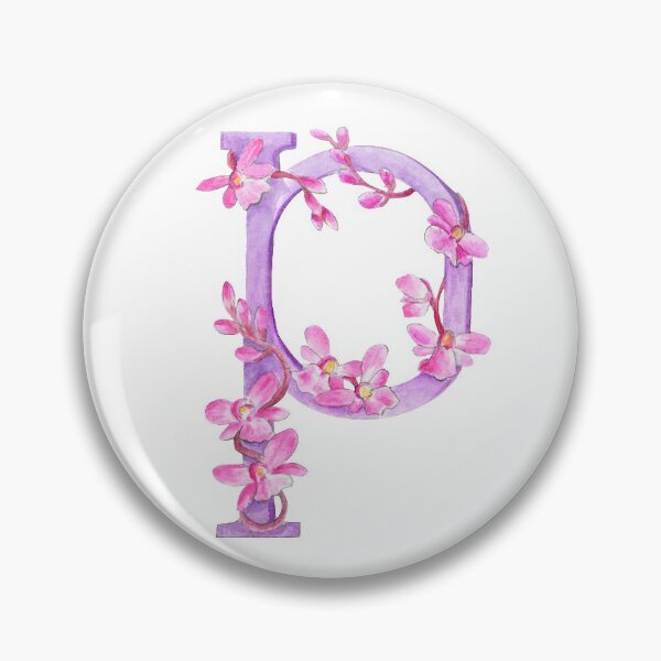 Aperçu de l'œuvre Lettre d'or monogramme fleurs d'orchidées sauvages créée et vendue par Sarah Trett.