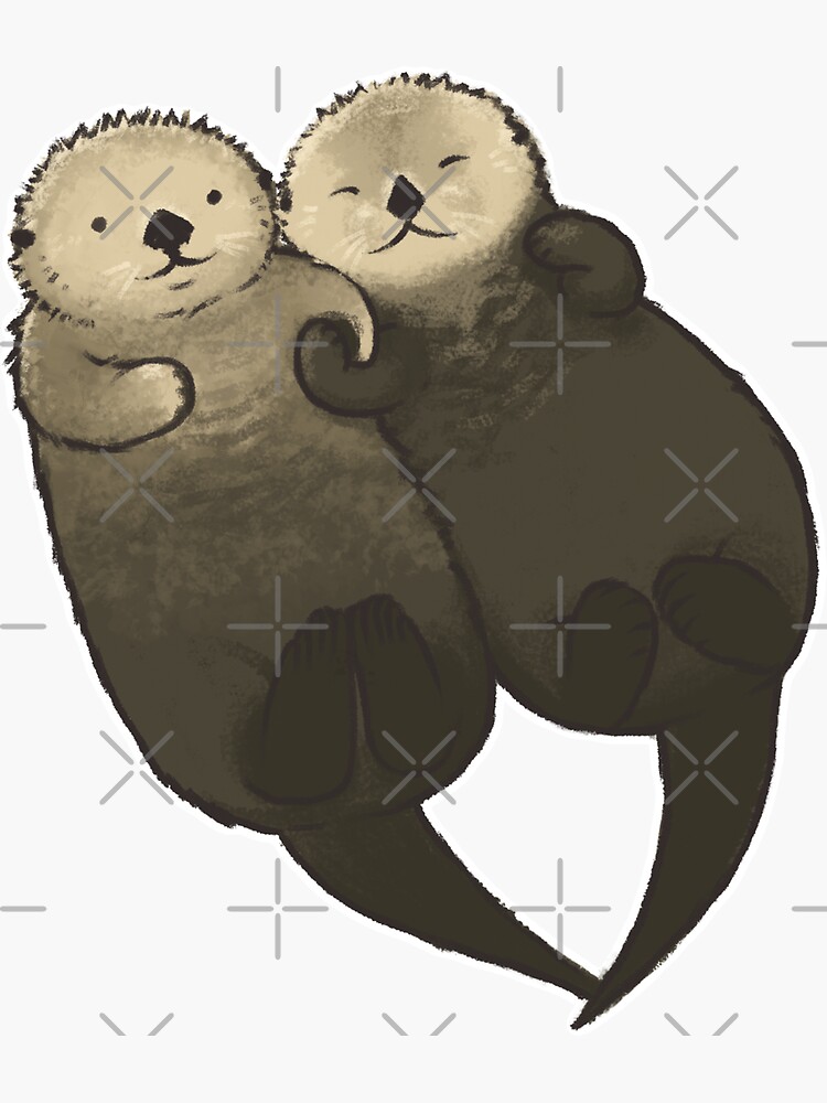 Significant Otters - Otters Holding Hands by StudioMarimo