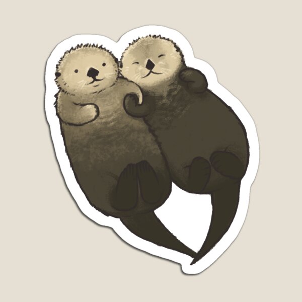 Significant Otters - Otters Holding Hands Magnet