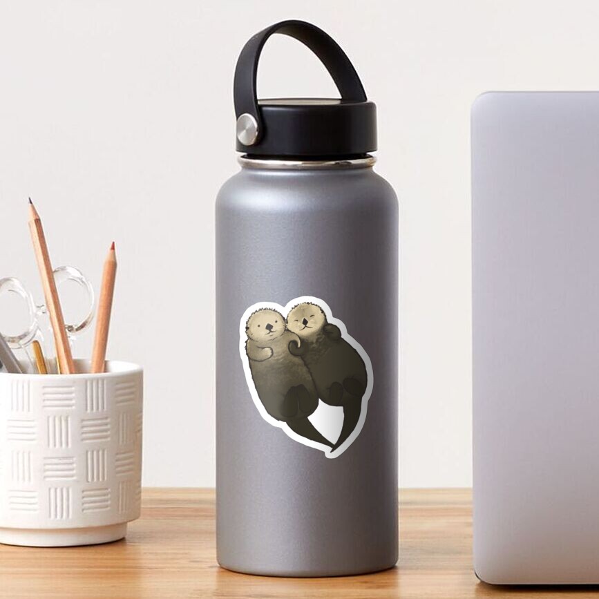 Significant Otters - Otters Holding Hands Sticker