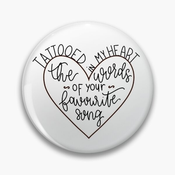 Item preview, "Tattooed in my heart are the words of your favorite song" quote from song "Two Of Us" by Louis Tomlinson digital lettering designed and sold by averycooluser.