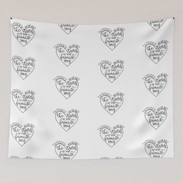 Item preview, "Tattooed in my heart are the words of your favorite song" quote from song "Two Of Us" by Louis Tomlinson digital lettering designed and sold by averycooluser.