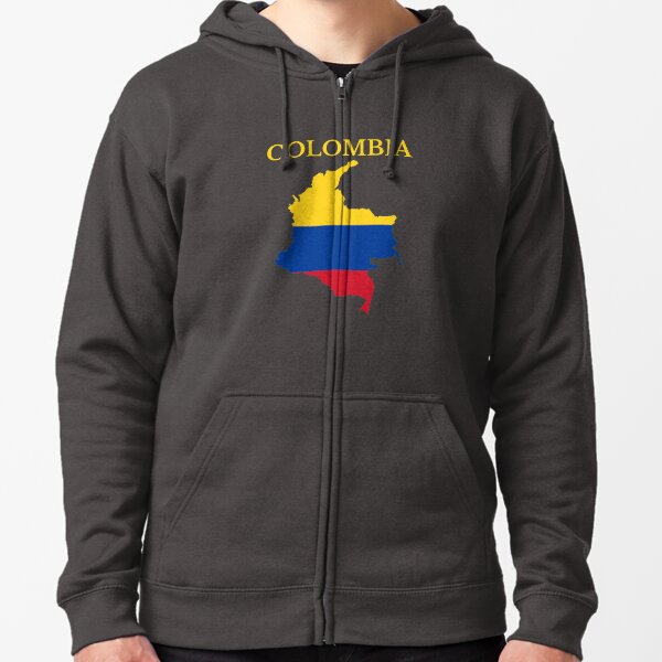 Custom Love Colombia Map Flag Zipper Hoodie By Party - Artistshot