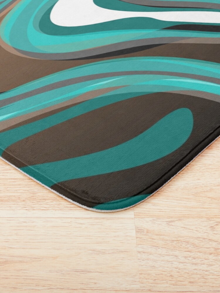 Liquify – Brown, Turquoise, Teal, Black, White Bath Mat for Sale by Elsy's  Art