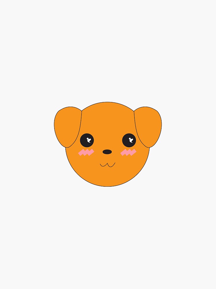 "Kawaii Orange Dog" Sticker by primasart Redbubble