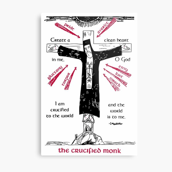 The Crucified Monk | Alternate Version Metal Print