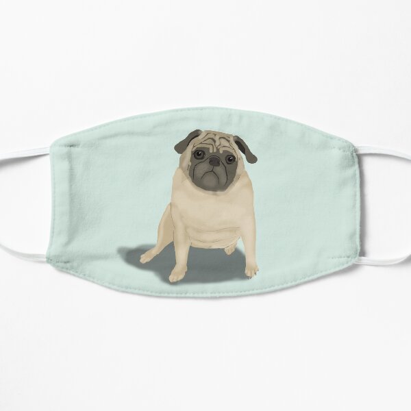 Pug Illustration Flat Mask