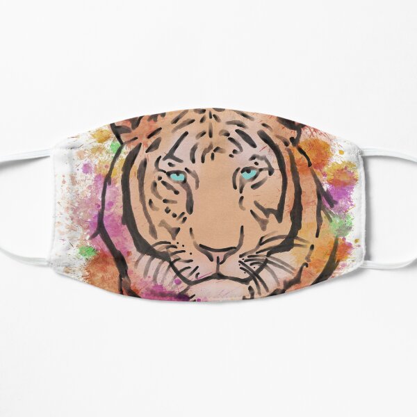 Watercolour Colourful Tiger Mask