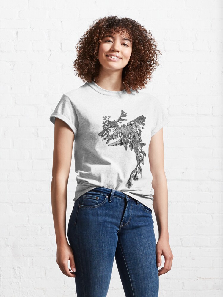 Alternate view of Steve the Leafy Seadragon in Grey Classic T-Shirt