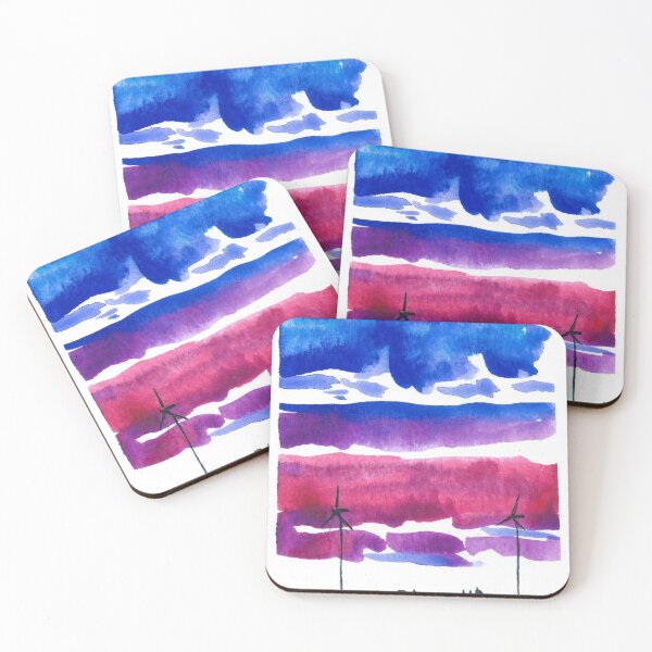 Item preview, Windmills & Sky Watercolor #6 designed and sold by BreonBliss.
