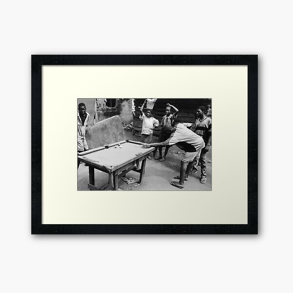 Kids Playing Snooker Framed Art Print
