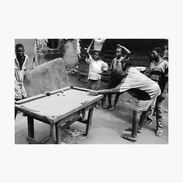 Kids Playing Snooker Photographic Print