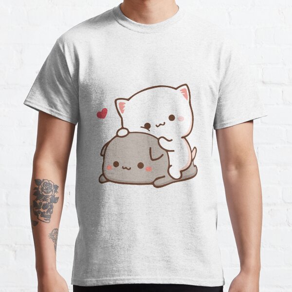 Peach sitting on Goma - Mochi Peach Cat Classic T-Shirt