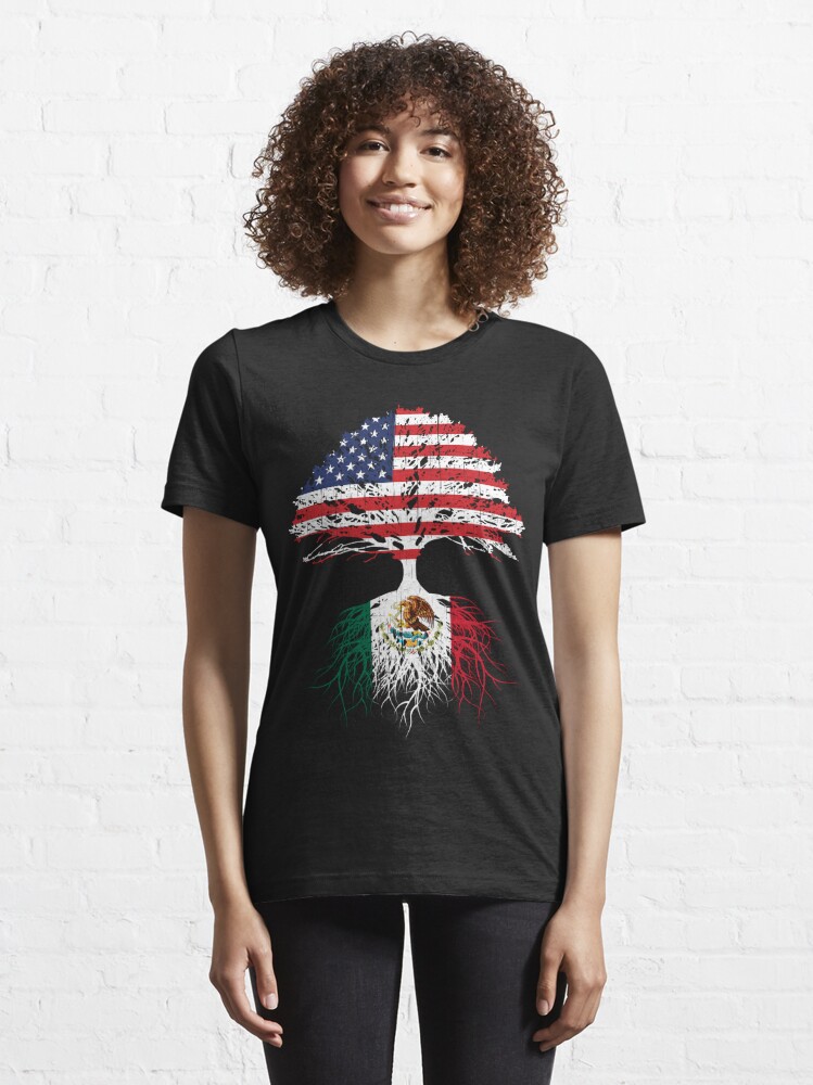 Mexican Roots, Mexican American, Mexico Grown, Mexico USA Flag