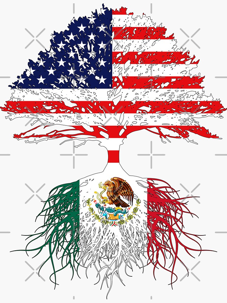 "Mexican Roots, Mexican American, Mexico Grown, Mexico USA Flag, Mexico ...