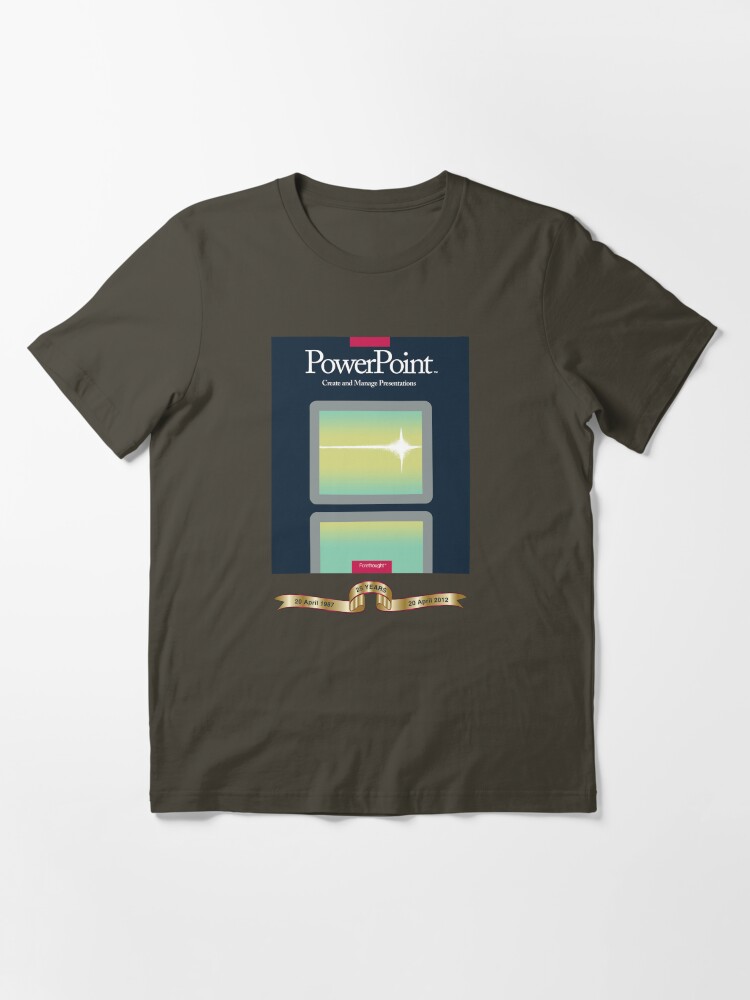 Alternate view of PowerPoint 1.0 for Macintosh, 1987 (25th Anniversary Re-Issue) Essential T-Shirt