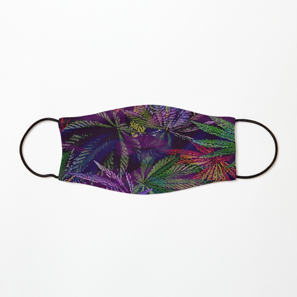 Psychedelic Marijuana Cannabis Leaves Mask