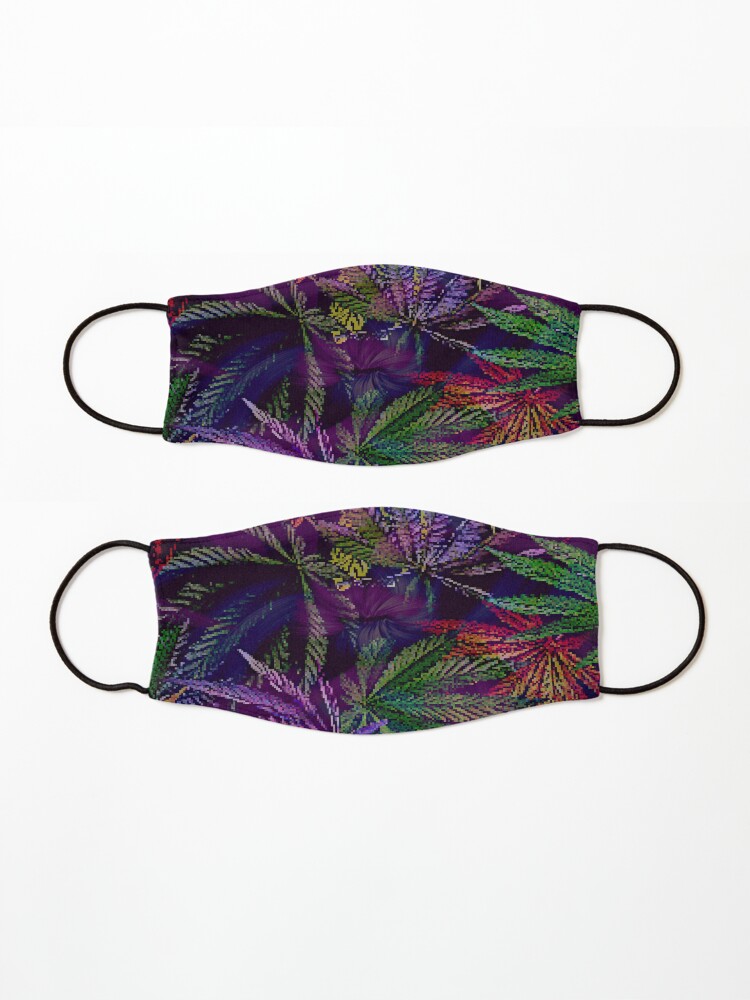 Alternate view of Psychedelic Marijuana Cannabis Leaves Mask