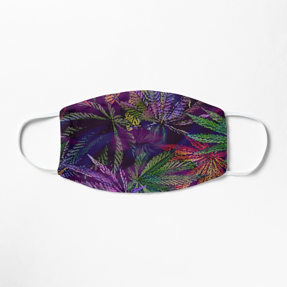 Psychedelic Marijuana Cannabis Leaves Mask