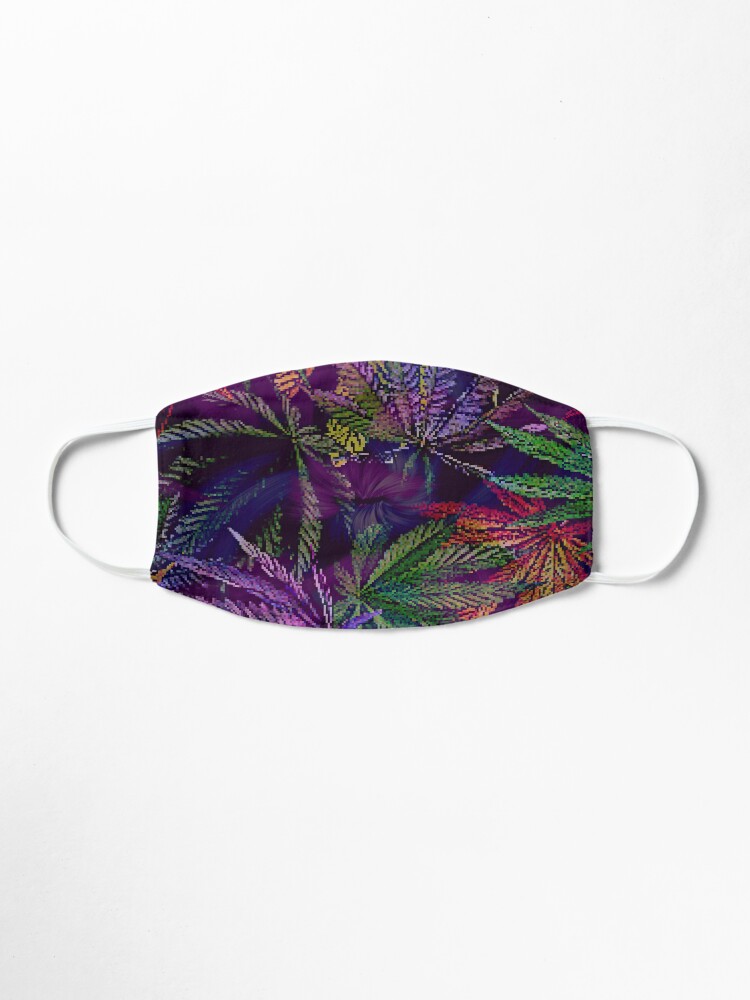 Alternate view of Psychedelic Marijuana Cannabis Leaves Mask